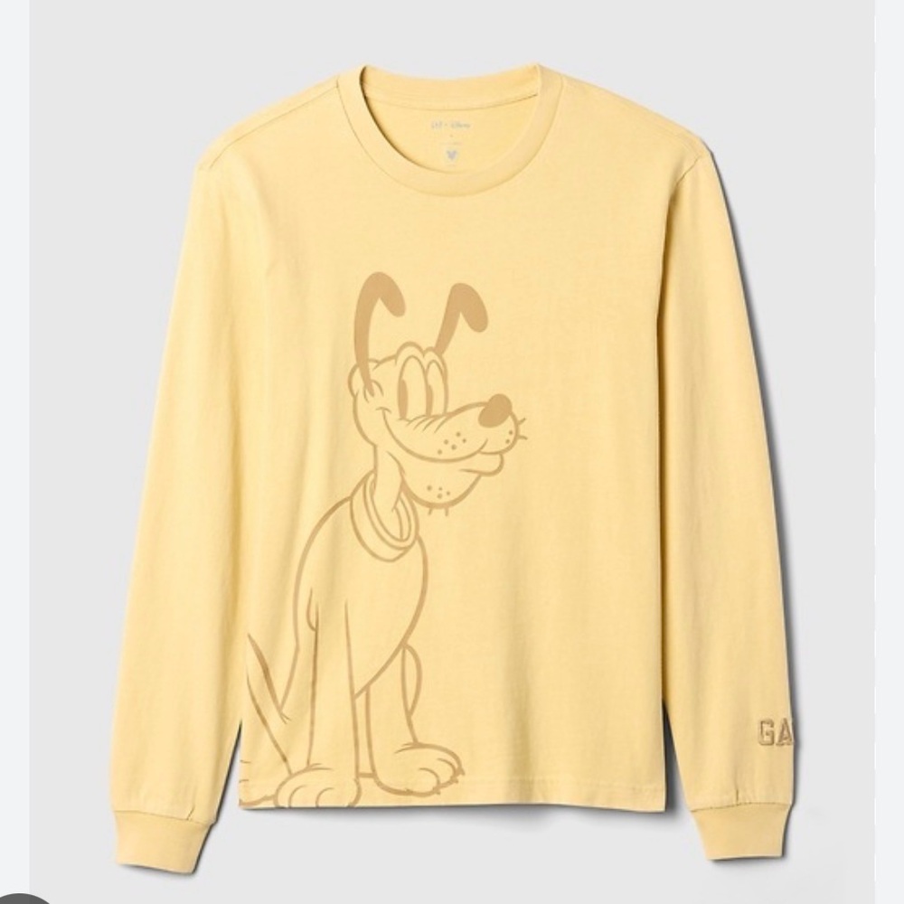 GAP x Disney Heavyweight Cotton T-Shirt Pluto with Embroidered sleeve